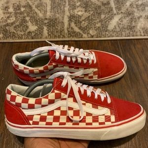 Vans sk8 low checkerboard red